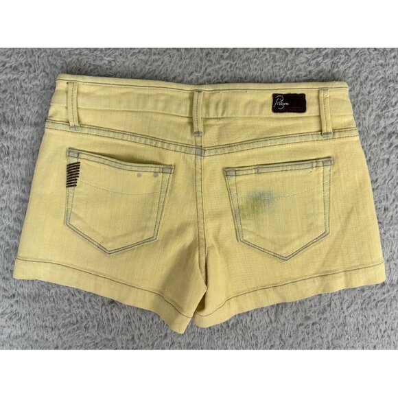 Paige Canyon Yellow Denim Womens Shorts Size 25 Premium Cotton/Polyester Blend - Picture 3 of 15